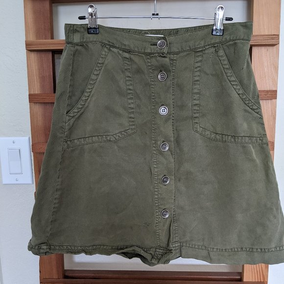 Unpublished (Stich Fix) Army Green Button up Skirt - Picture 1 of 5